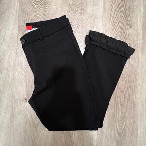 Cartonnier Anthropologie Womens Cropped Pants Sz 4 Black Ruffle Hem